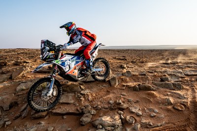 Jaume Betriu, a l'etapa-marató del Dakar 2021 (@jbetriu / FN Speed-KTM)