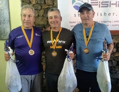 Podi del Campionat de Catalunya de Salmònids Mosca en veterans (Foto: CCP Alt Urgell)