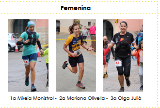 Podi del rànquing general femení del Cadí Circuit Fer 2021