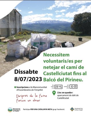 Jornada de neteja al camí entre Castellciutat i el Balcó del Pirineu