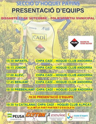 Partits previstos a la jornada del CHPA Cadí