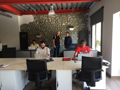 Espai de treball Palau Cowork, a la Seu (Foto: Cowocat Rural)
