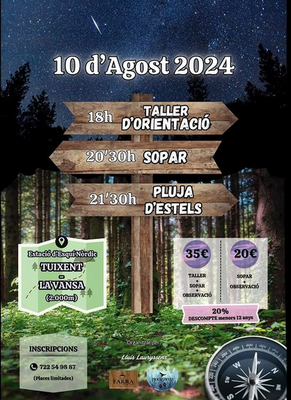 Sopar per observar la pluja d'estels a Tuixent-la Vansa
