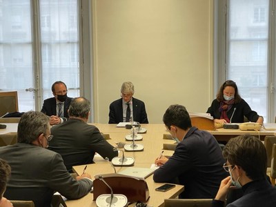 Josep Maria Argimon, en la seva intervenció d'avui davant l'Assemblea francesa, per explicar la guia catalana sobre la 'COVID persistent' (Foto: Dep. Salut)