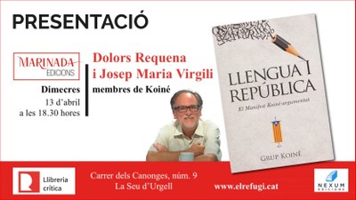 Presentació a la Seu d'Urgell del llibre 'Llengua i República', amb Josep Maria Virgili i Ortiga