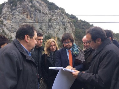 Josep Rull visita les obres de seguretat al congost de Tresponts (Foto: TES)