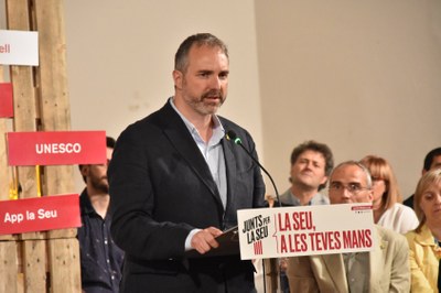 Jordi Fàbrega, durant la campanya de les eleccions municipals