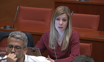 Intervenció de Jeannine Abella a la Comissió de Territori del Parlament, aquest dimecres (Imatge: Parlament de Catalunya)