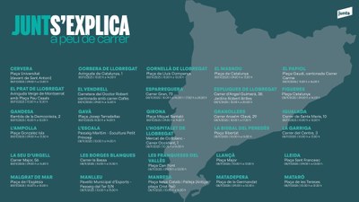 Punts informatius de la campanya 'Junts s'explica. A peu de carrer', aquest cap de setmana