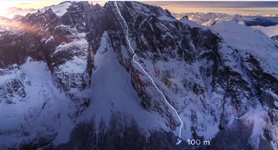 Perfil en 3D del descens amb esquís pel Trollveggen (Salomon TV)