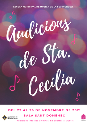 Audicions amb motiu de Santa Cecília, patrona dels músics