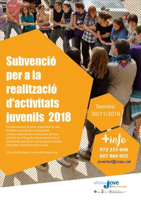 Subvenció de l'OJAU per a activitats juvenils del 2018