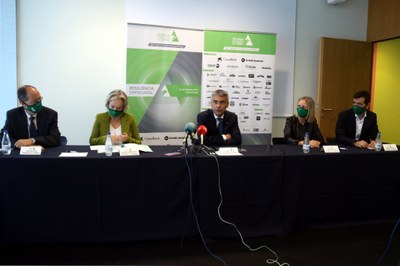 Roda de premsa de presentació de la Trobada Empresarial al Pirineu (Foto: ACN)