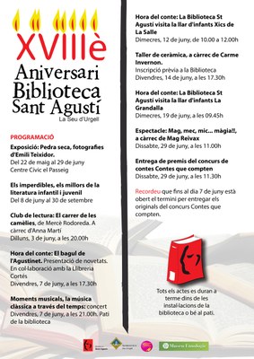 Biblioteca Sant Agustí - Cartell 18è aniversari