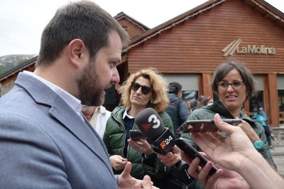 Gerard Figueras (SGE), a la inauguració del monòlit del 75è Aniversari de La Molina