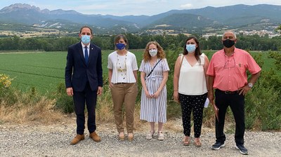 Visita de Pascual a les obres de la xarxa de regadiu de Peramola (Foto: ACN)