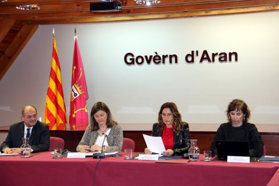 La consellera de la Presidència, Laura Vilagrà, ha presidit la reunió bilateral Generalitat-Govèrn d'Aran (Foto: ACN)