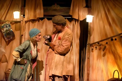 Moment de la representació de l'obra "Frederick" (Foto: Teatre al detall")