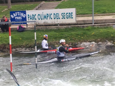Entrenaments de la Copa Pirineus d'eslàlom, al Parc Olímpic del Segre
