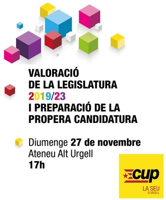 Acte de valoració de la legislatura municipal per part de la CUP de la Seu