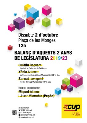 Acte de la CUP de balanç de la primera meitat de legislatura