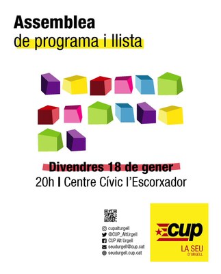 Presentació del programa i la llista de la CUP per a les eleccions municipals de la Seu