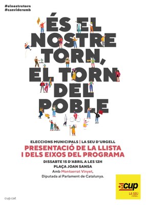 Presentació de la llista de la CUP a les eleccions municipals de la Seu d'Urgell