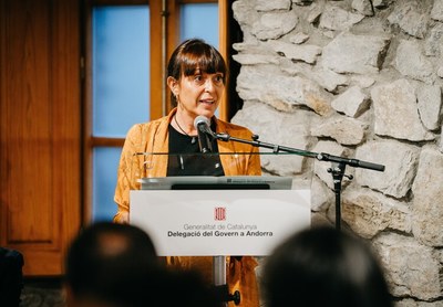 Anna Vives, en un dels actes organitzats enguany per la Delegació de la Generalitat de Catalunya a Andorra