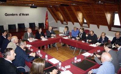 Reunió de Rosa Maria Perelló amb alcaldes aranesos (Foto: Diputació de Lleida)