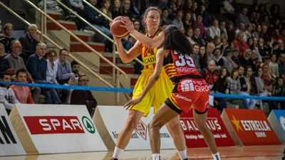 El Cadí La Seu al Pavelló de Palau-Sacosta de Girona, al duel de la primera volta (Foto: David Subirana / Uni Girona)