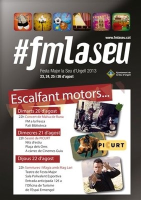 Festa Major de la Seu 2013 - Cartell actes previs