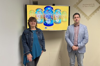 Gemma Tó i Joan Barrera, en la presentació de la Fira de Sant Ermengol 2025