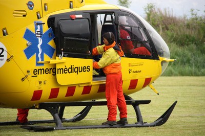 Curs de tripulant d'helicòpter medicalitzat, a l'Hospital de Cerdanya (Foto: ACN)