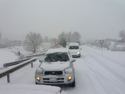 Nevada a la carretera C-14 (Arxiu)