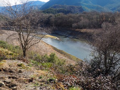 La cua del pantà d'Oliana, a Coll de Nargó, aquest mes de febrer