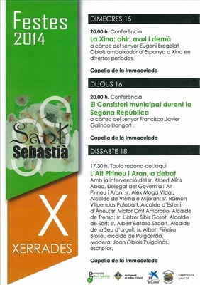 Sant Sebastià 2014 - Xerrades
