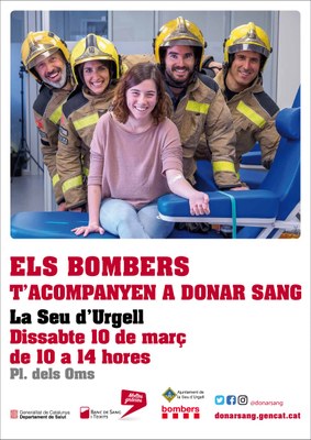 'Els Bombers t'acompanyen a donar sang'