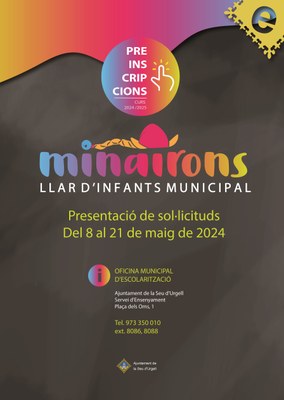 Preinscripcions a la Llar d'Infants Els Minairons de la Seu d'Urgell