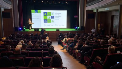 Intervenció de Juan Andrés Gutiérrez, president d'Euromontana, a la inauguració del Congrés Europeu de Muntanya, al Casino Ceretà de Puigcerdà (Foto: ACN)