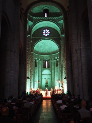 La Catedral de la Seu d'Urgell, durant la interpretació de la Missa de Difunts de Brudieu, concert inaugural del FeMAP 2021