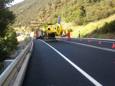 N-145 - Accident 15.06.13 (Foto: Bombers d'Organyà)