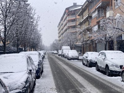 Neu al carrer aquest divendres al migdia, al passeig del Parc de la Seu d'Urgell