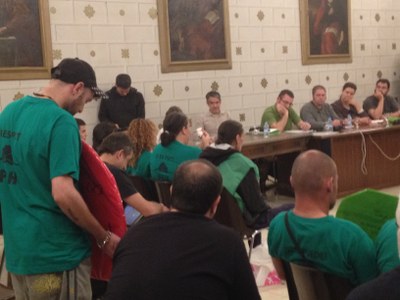Membres de la PAH, al ple de l'Ajuntament de la Seu