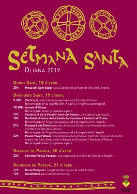 Actes de Setmana Santa a Oliana