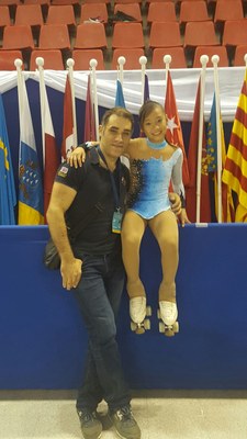 Aina Izquierdo amb el seu entrendor, Xavi Orrit (Foto: CHPA Cadí)