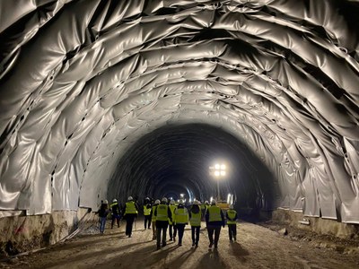 Aspecte actual de les obres de construcció del túnel de Tresponts