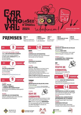 Programació de Carnaval 2024 a la Seu d'Urgell