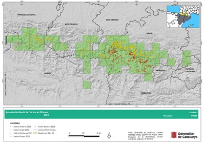 Mapa dels indicis de la presència d'ossos (Imatge: Departament d'Acció Climàtica)