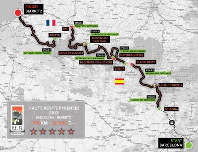 Haute Route Pyrénées 2013 - Mapa