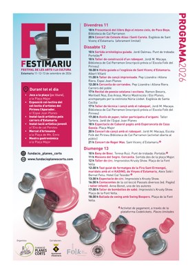 Cartell d'activitats del Festimariu 2026